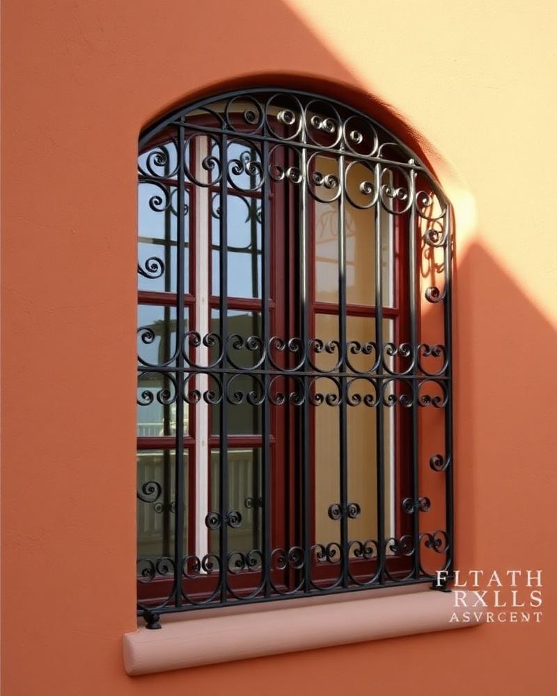 Protección de ventana con volutas